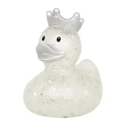 Badeand Glitter med krone | Sølv