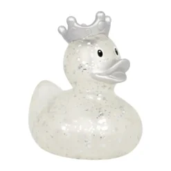 Badeand Glitter med krone | Sølv