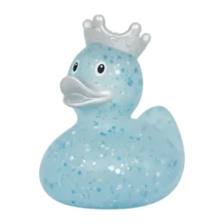 Badeand Glitter med krone | Blå