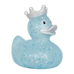 Badeand Glitter med krone | Blå