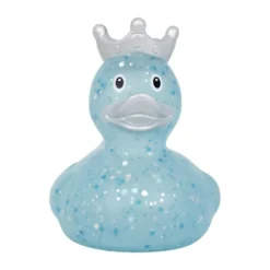 Badeand Glitter med krone | Blå