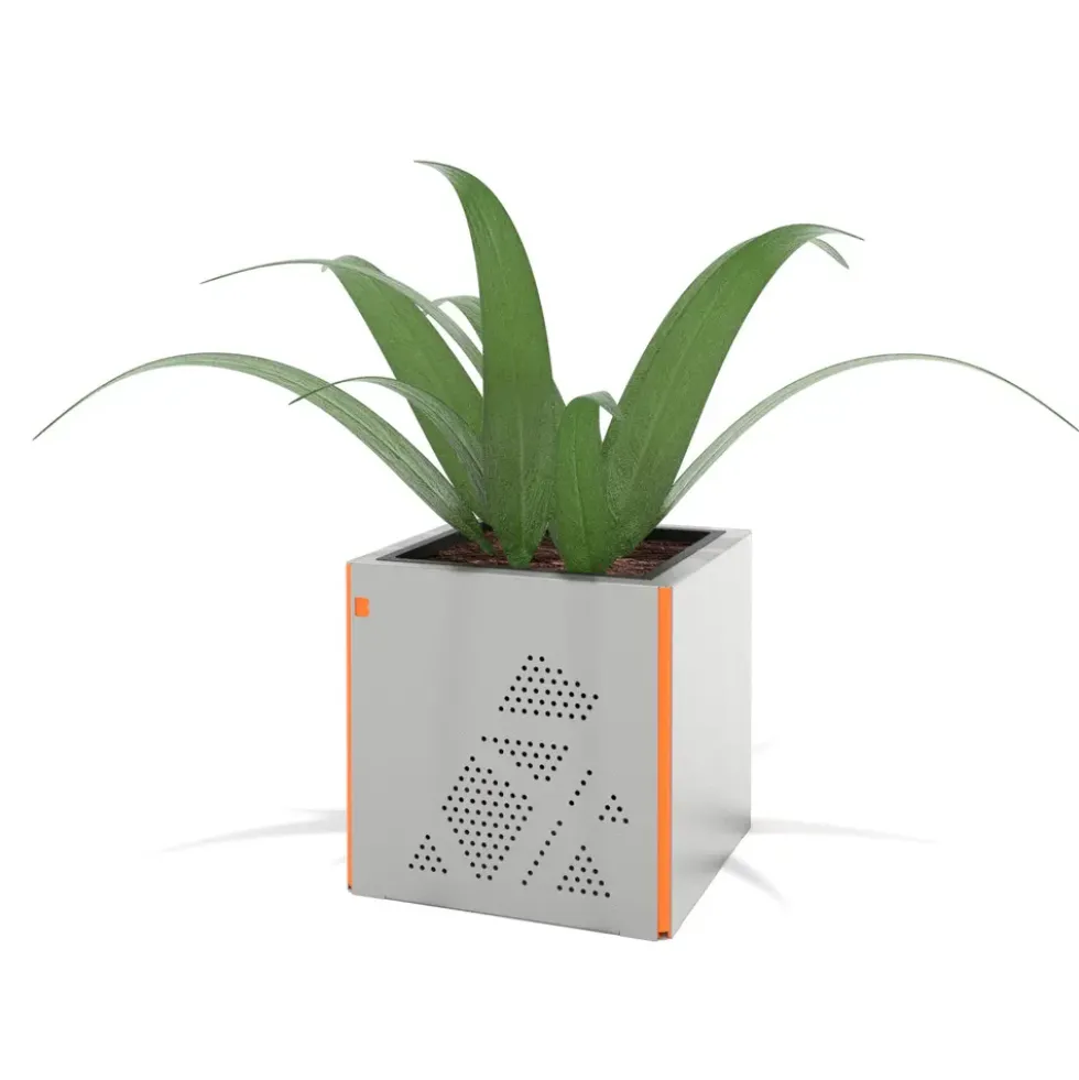 Blomsterkasse i perforert metall 45 cm