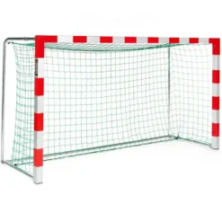 Håndballmål 300x160cm rød/sølv