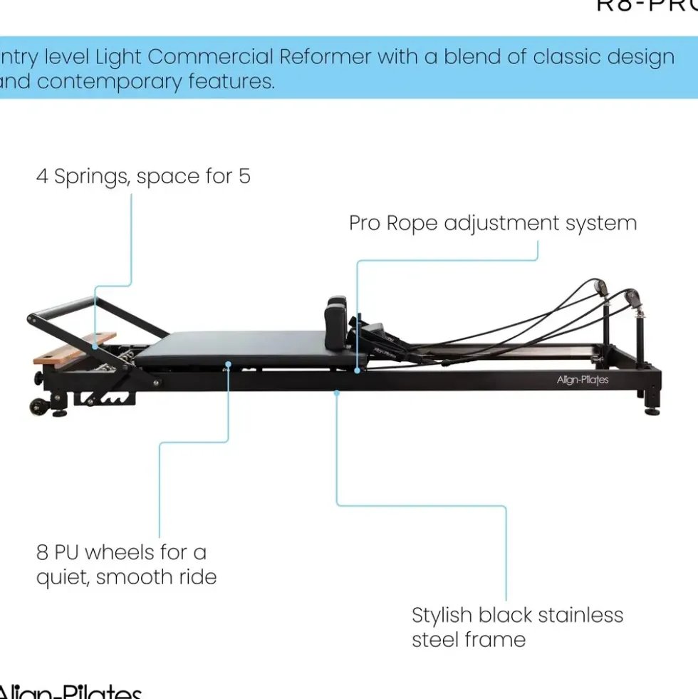 Pilates Reformer R8 Pro svart