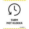 Skilt A3 -Svøm mot klokka
