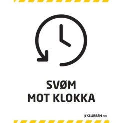 Skilt A3 -Svøm mot klokka