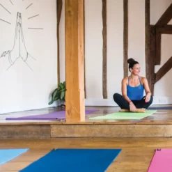 Yogamatte Warrior II Blå